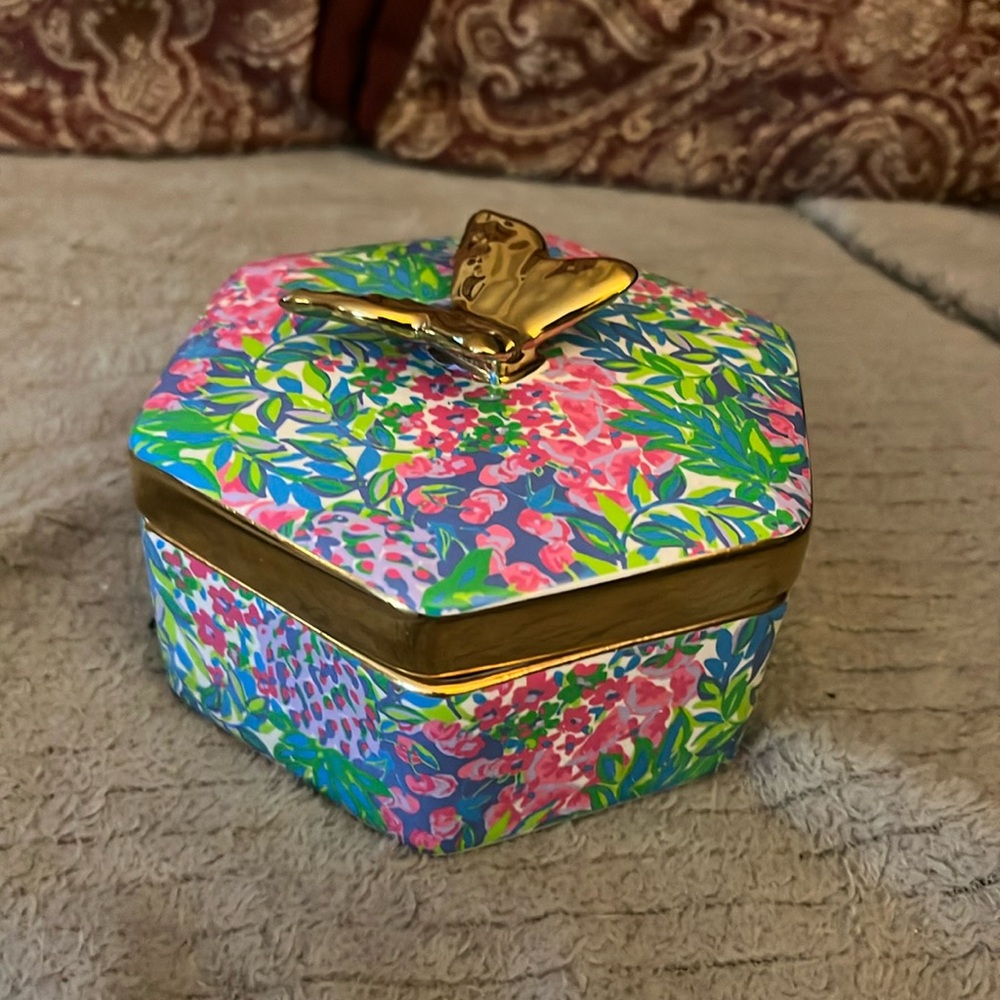 Lilly Pulitzer butterfly trinket box